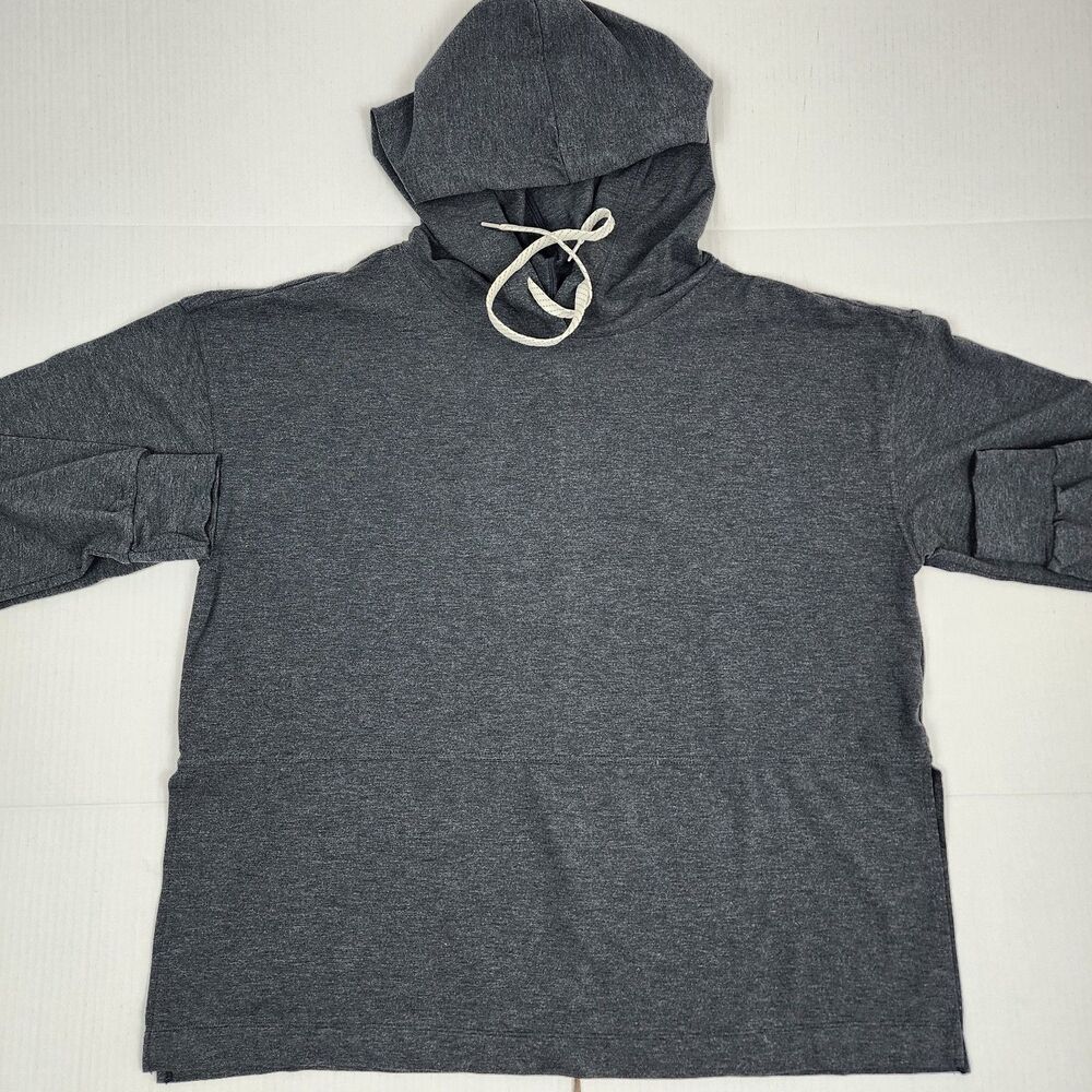 Zella Grey Pullover Hoodie Athletic Sweatshirt Modal Blend Size L Nordstrom Top - Picture 3 of 16